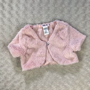 Little Lass Faux Fur Bolero Jacket Size 4T